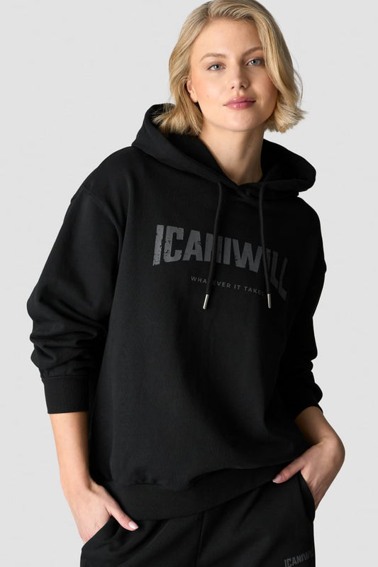 revive hoodie print wmn black