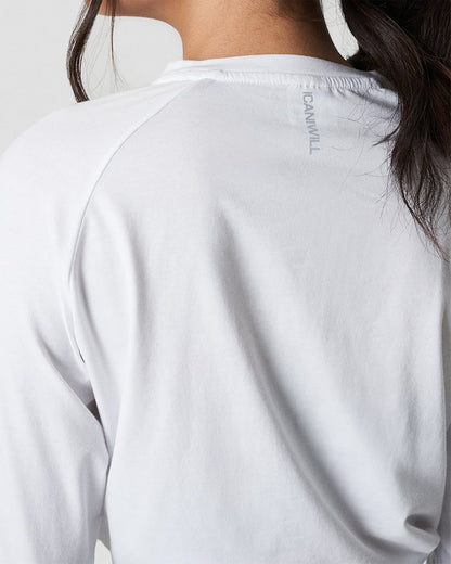 define cropped adjustable long sleeve white