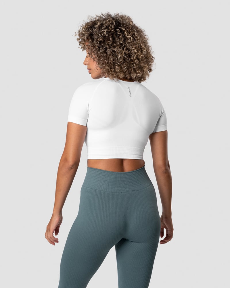 define seamless cropped t-shirt white wmn