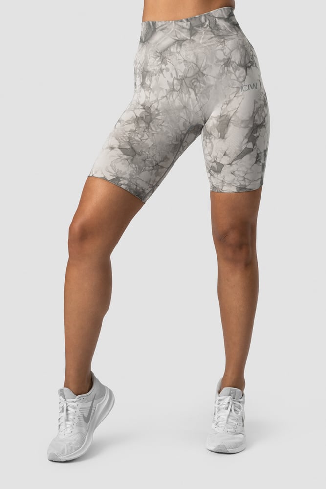 define seamless tie dye biker shorts grey