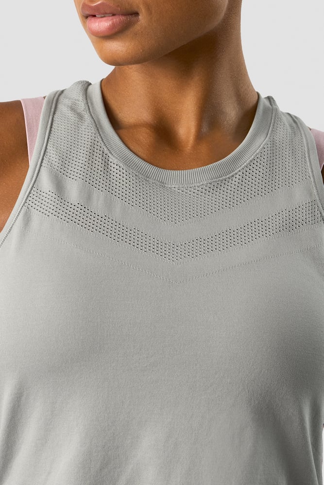 deluxe seamless cropped tank top grey