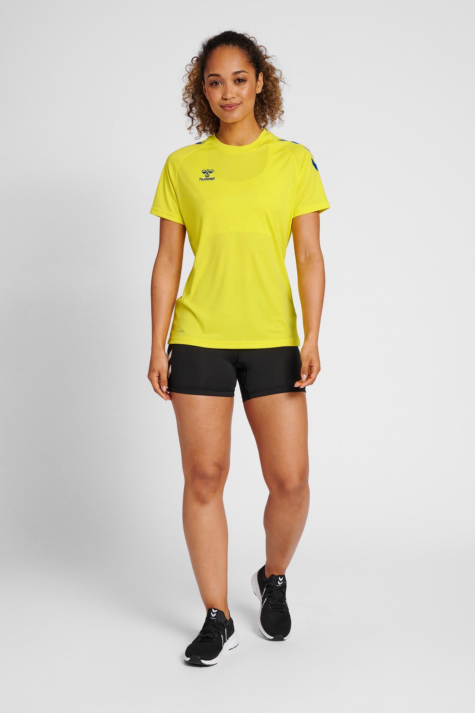 HUMMEL - Hmlcore Xk Core Poly Tee  S/s Woman - Blazing Yellow/true Blue