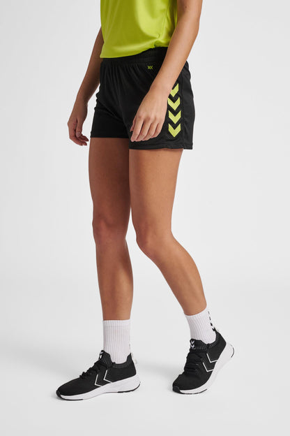 HUMMEL - Hmlcore Xk Poly Shorts Woman - Black/lime Popsicle