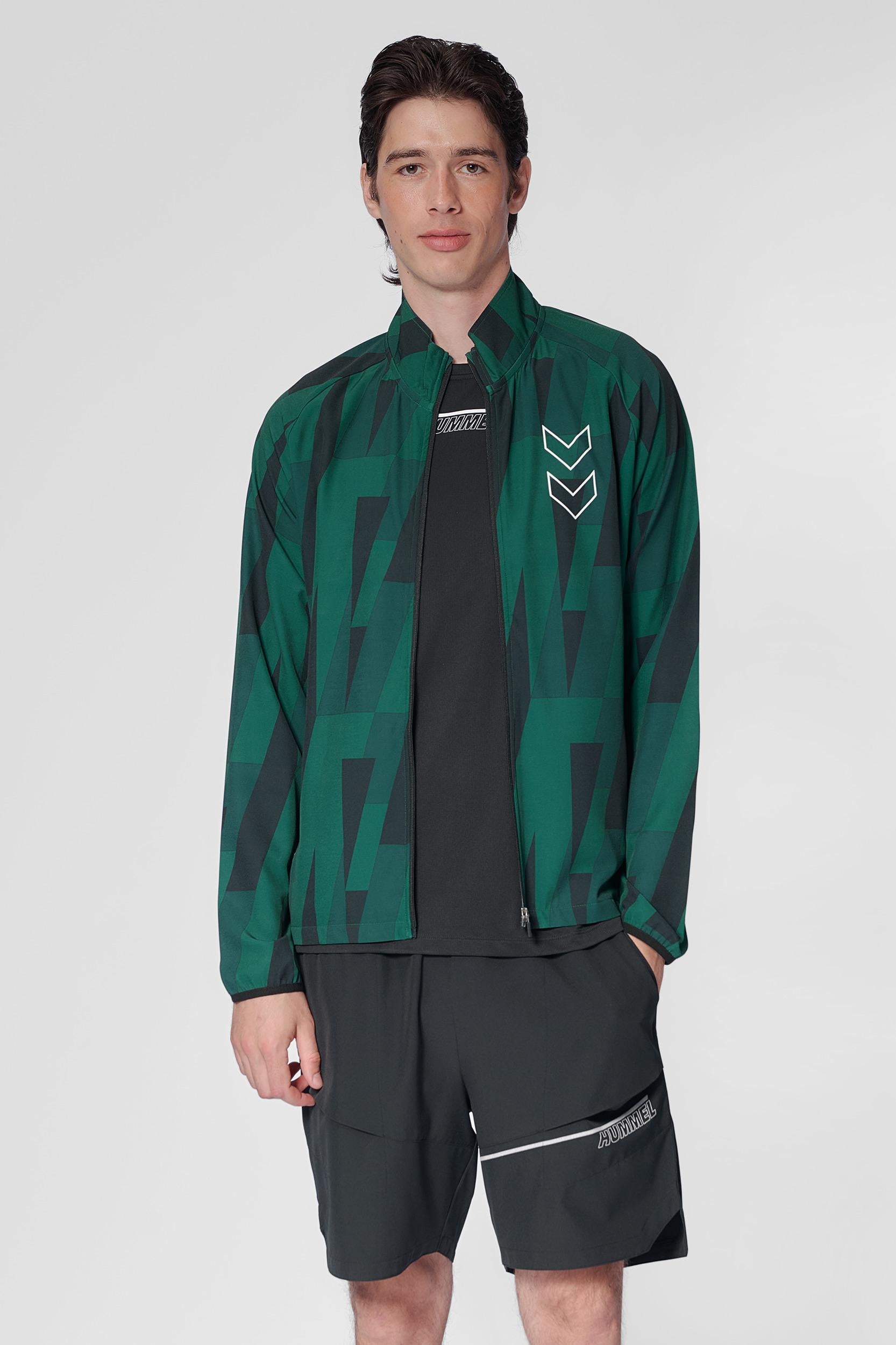 HUMMEL - Hmlcourt Aop Jacket - Rain Forest