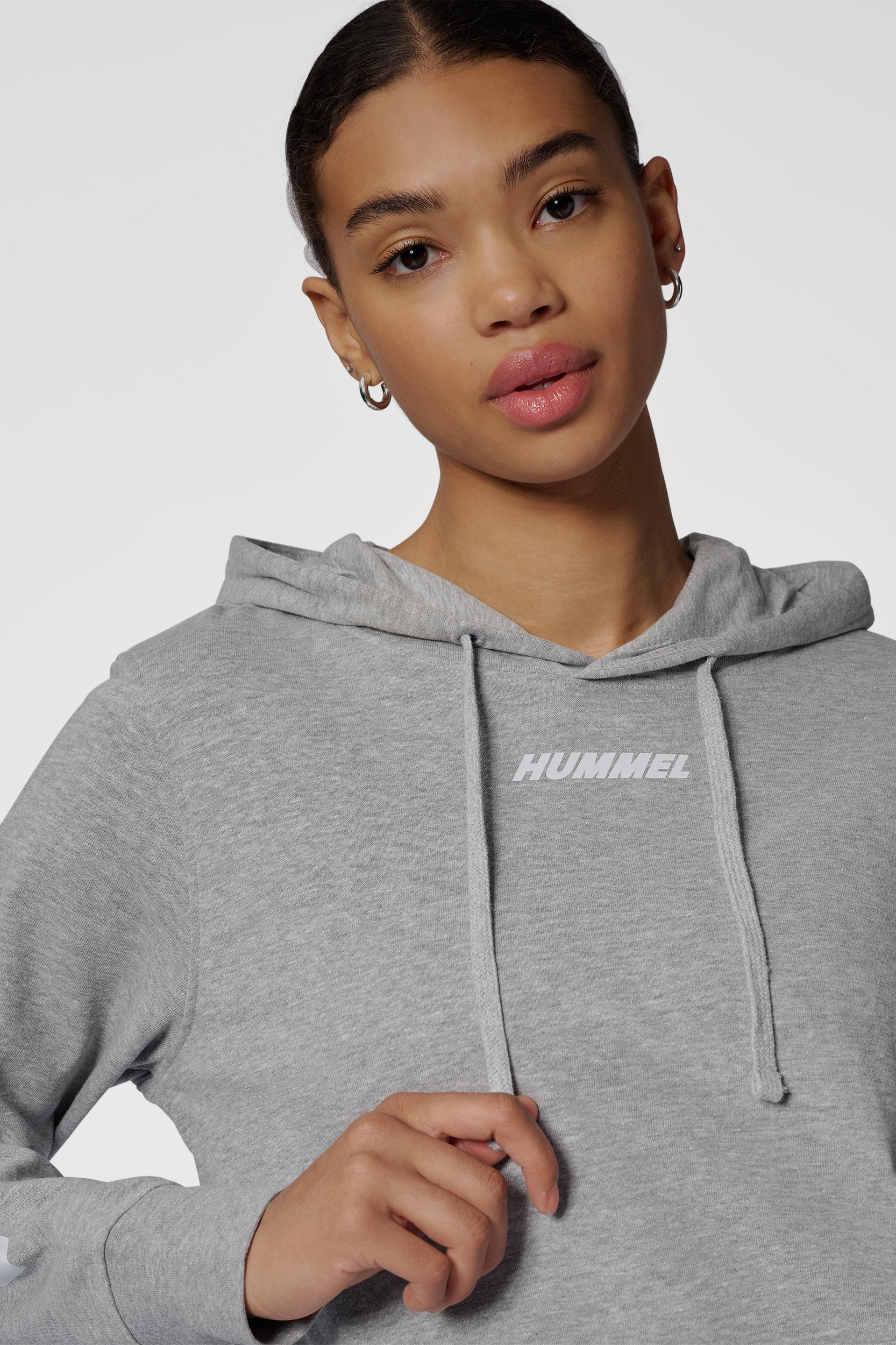 HUMMEL - Hmlelemental Short Hoodie Woman - Grey Melange