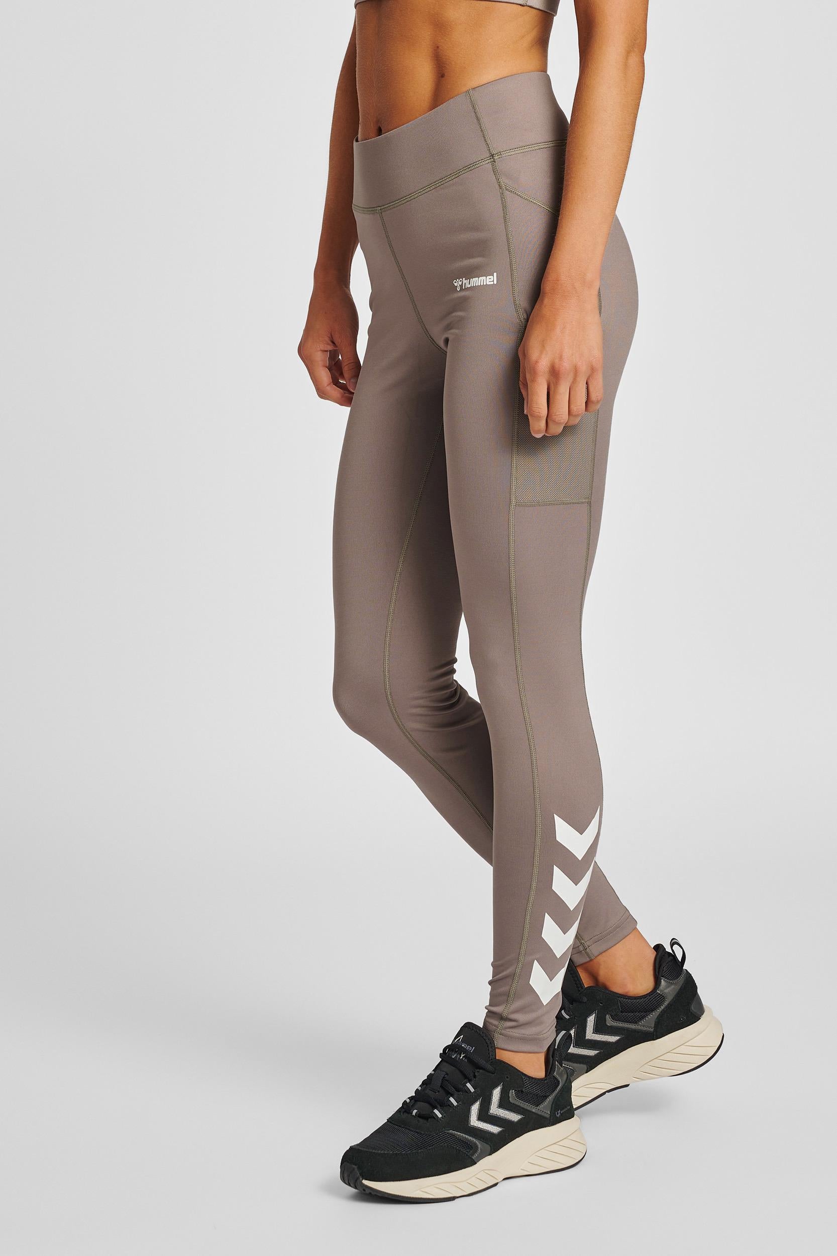 HUMMEL - Hmlmt Chipo Mid Waist Tights - Driftwood