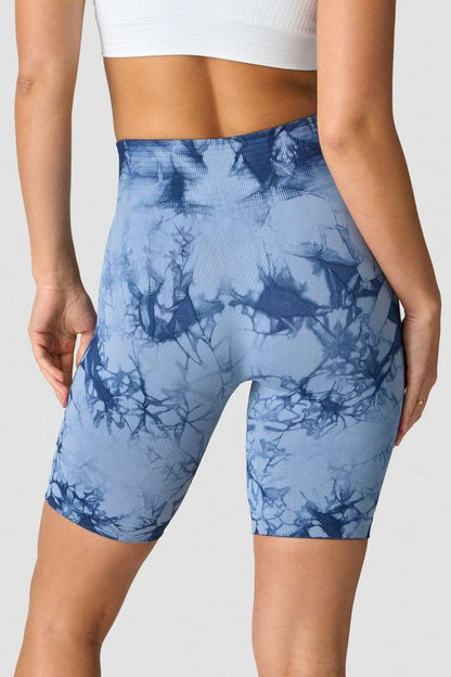 ICANIWILL - Define Seamless Tie Dye Biker Shorts - Urban Blue