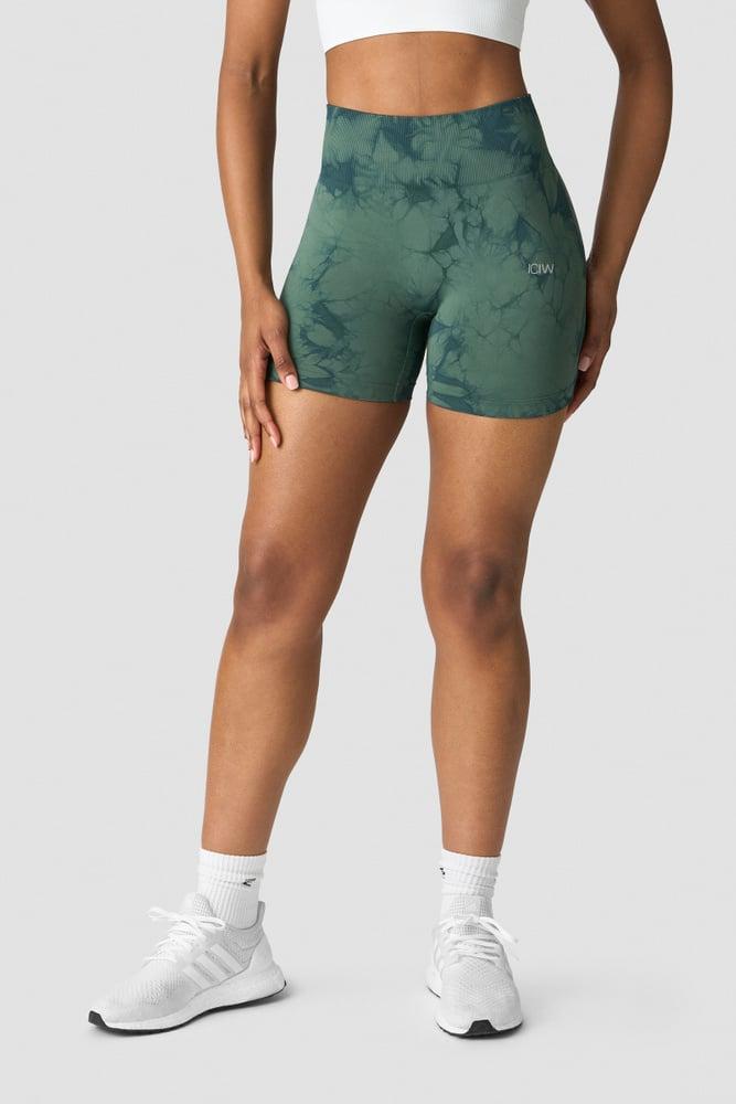 ICANIWILL - Define Seamless Tie Dye Shorts - Dark Green