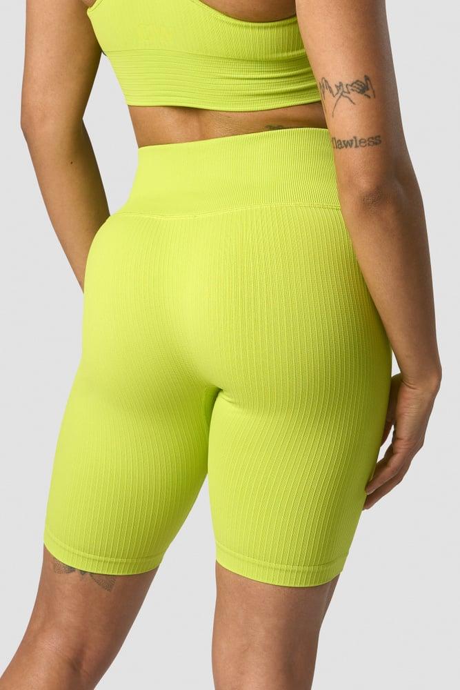 ICANIWILL - Ribbed Define Seamless Biker Shorts - Lime Green