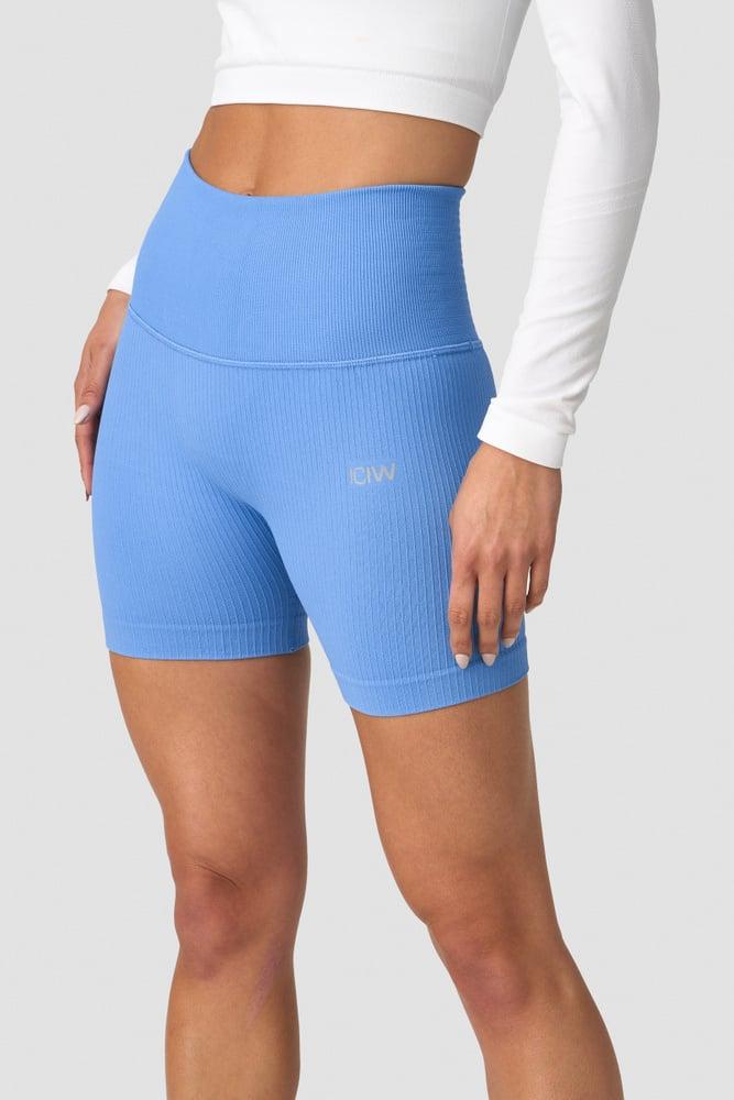 ICANIWILL - Ribbed Define Seamless Pocket Shorts - Pacific Blue