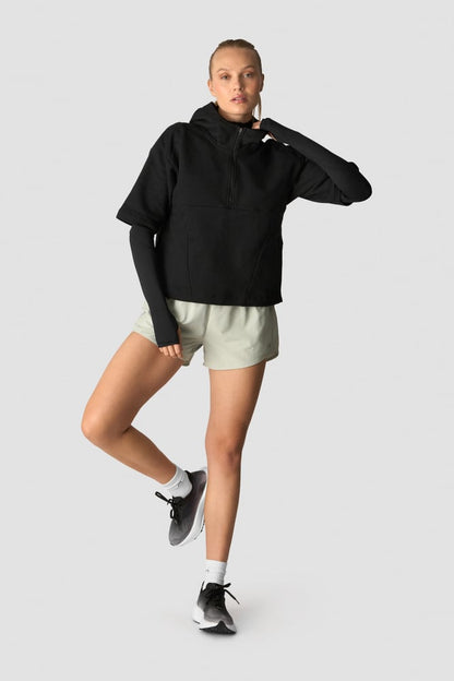 mirage mid sleeve hoodie wmn black