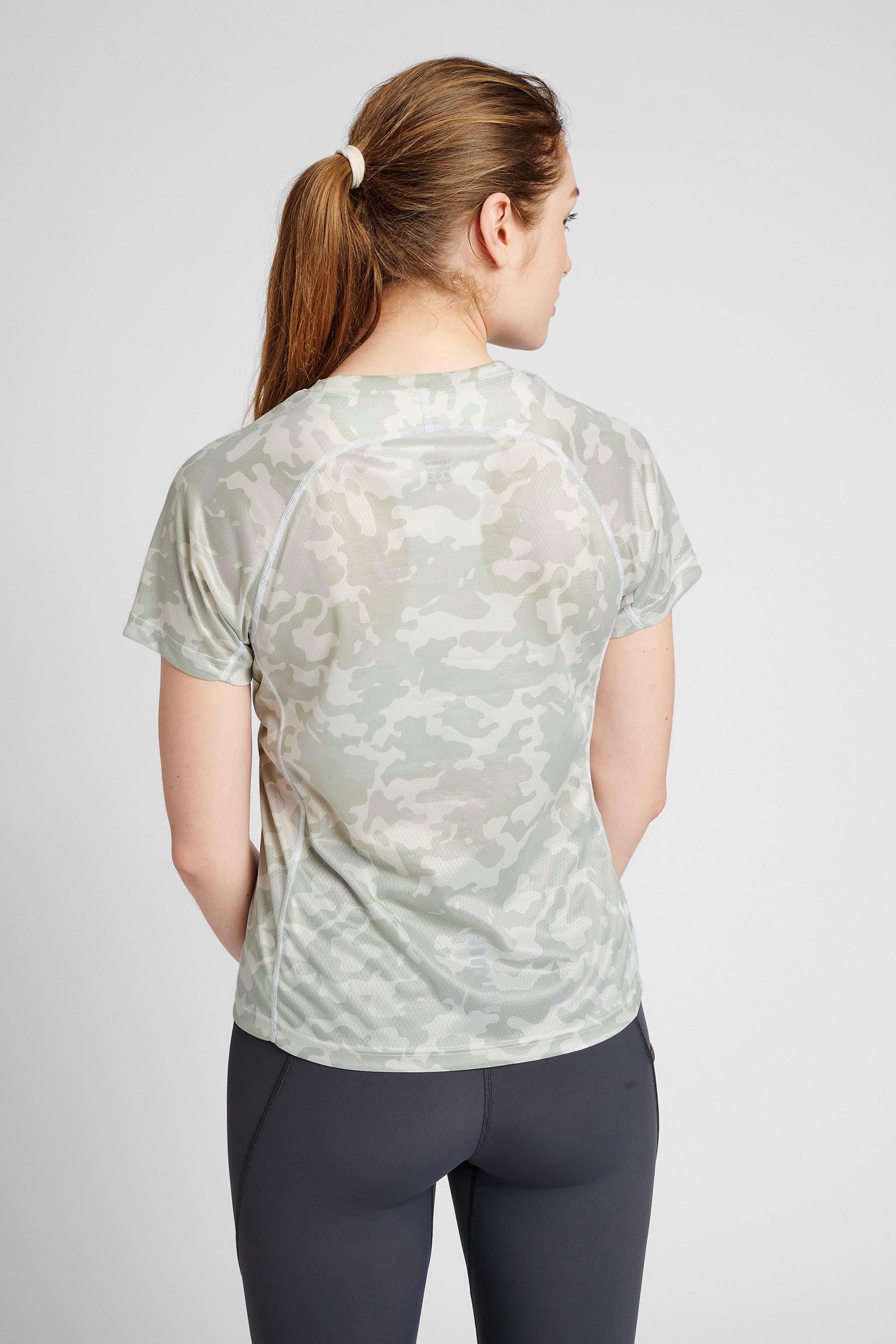 NEWLINE - Women Running T-shirt S/s - Oyster Mushroom Aop