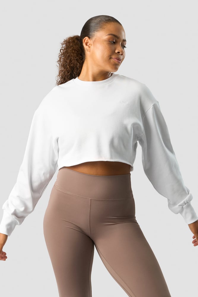 nimble cropped crewneck white