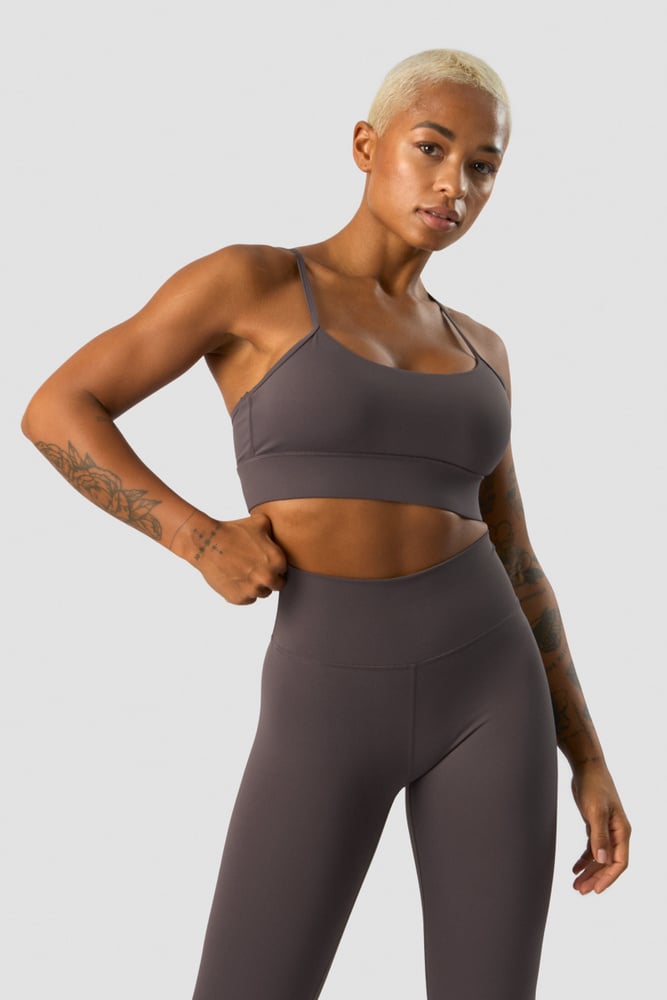 nimble strappy sports bra clay