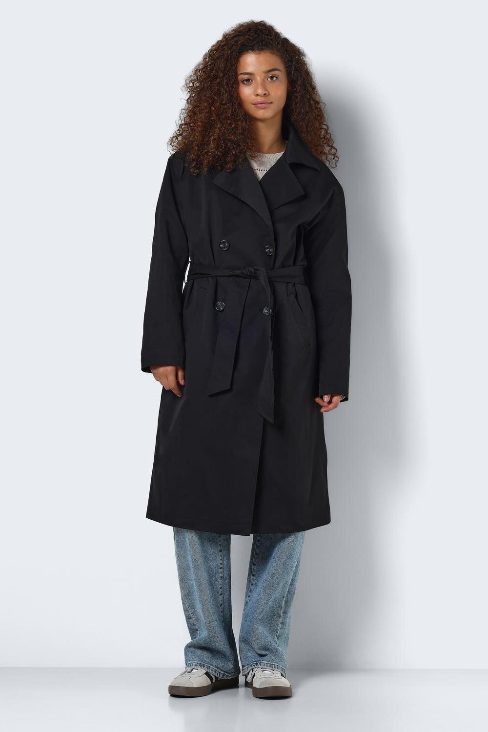 NOISY MAY - Manya L/s Trenchcoat - Black