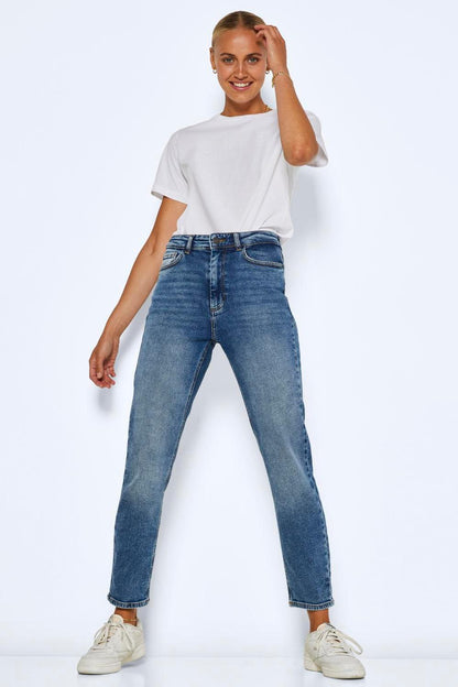 NOISY MAY - Moni Hw Straght Ank Jeans - Blue