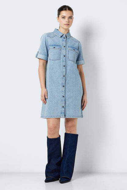 NOISY MAY - New Signe S/s Denim Dress - Blue