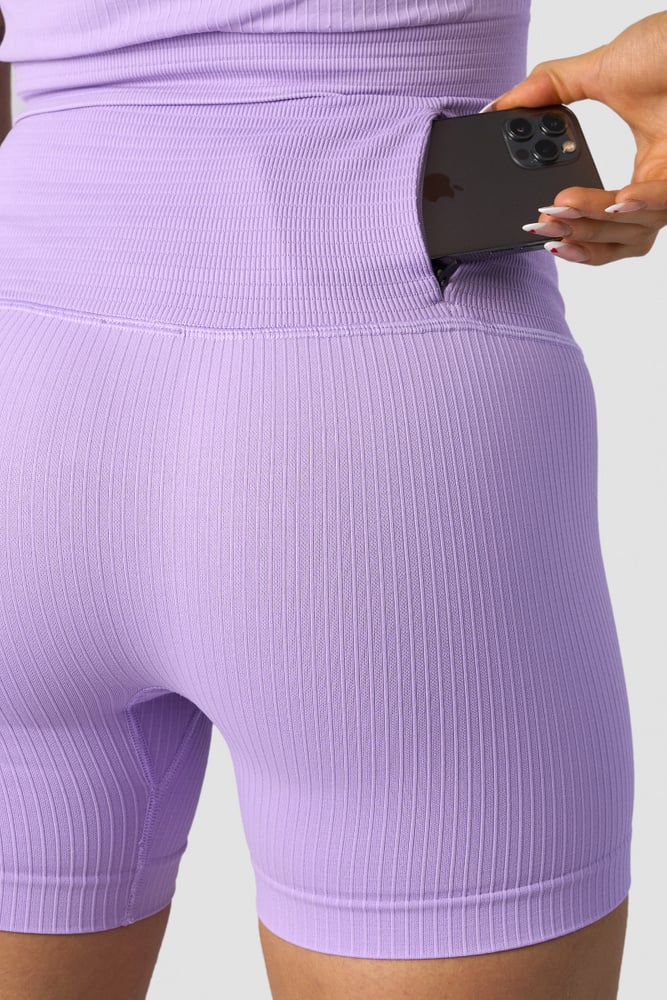 ribbed define seamless pocket shorts lavender