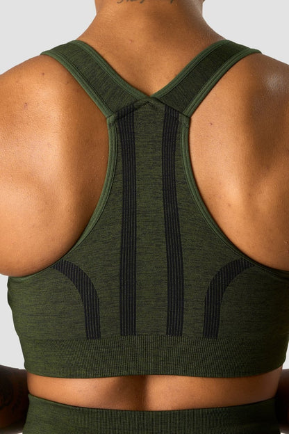 rush seamless sports bra dark green