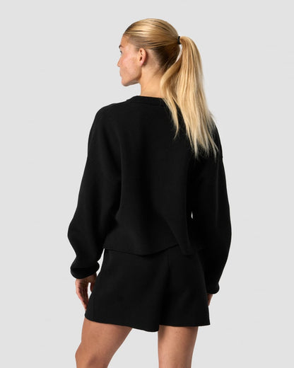 soft knit cropped crewneck black