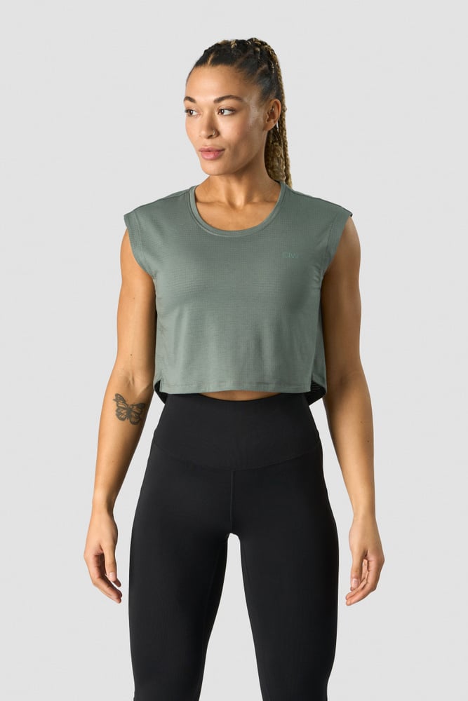 stride cropped tank wmn sea green